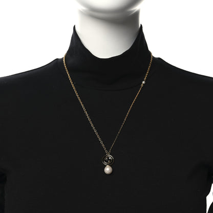 Gucci Metal Enamel Blondie Pendant Necklace Gold Black 2 of 6