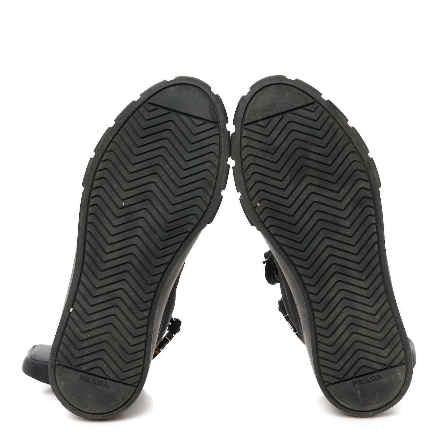 Re-Nylon Gabardine Triangle Womens Wheel Pouch Pocket High Top Sneakers 41 Black