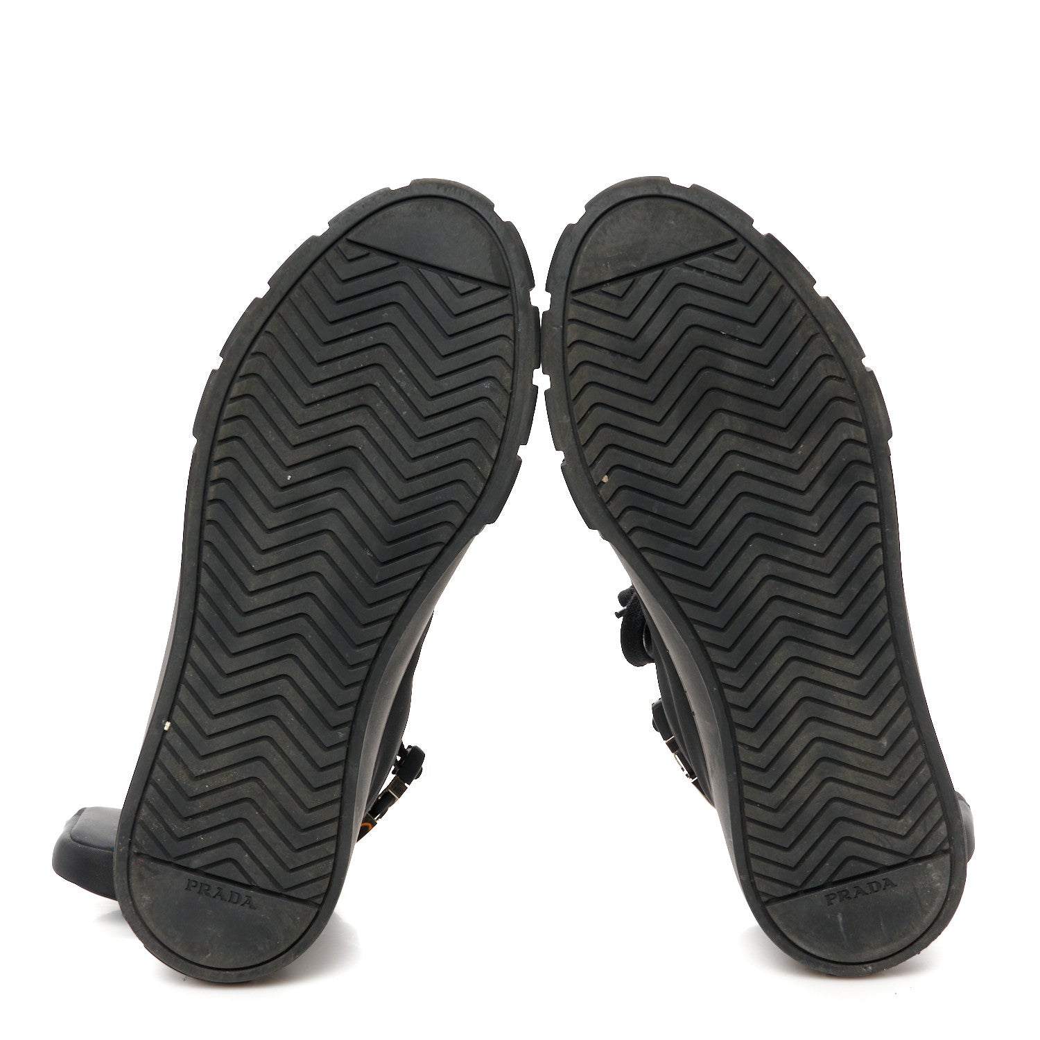 Prada Re-Nylon Gabardine Triangle Womens Wheel Pouch Pocket High Top Sneakers 41 Black 6 of 10