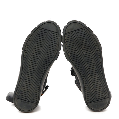 Prada Re-Nylon Gabardine Triangle Womens Wheel Pouch Pocket High Top Sneakers 41 Black 6 of 10