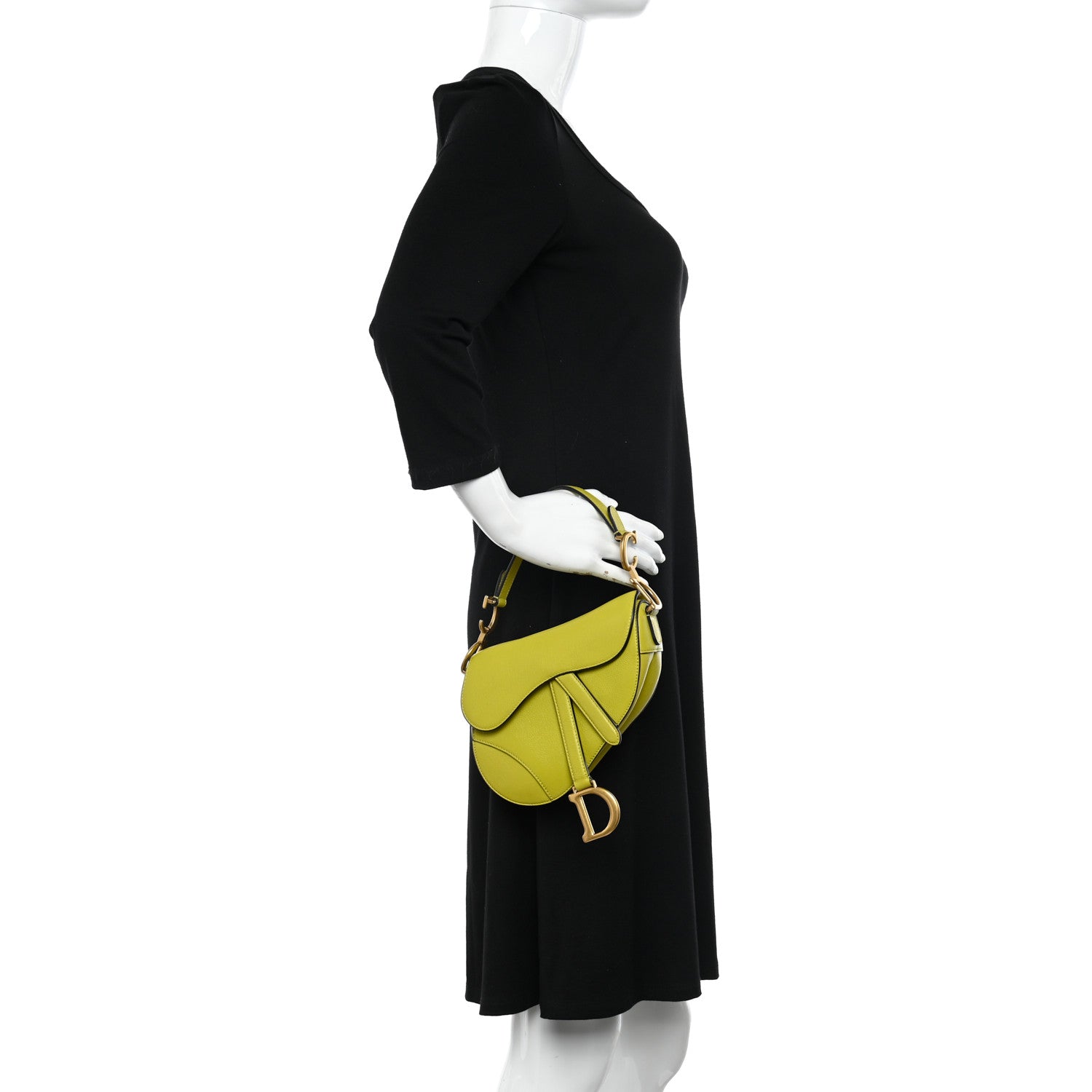 Christian Dior Goatskin Mini Saddle Bag Lime 2 of 10