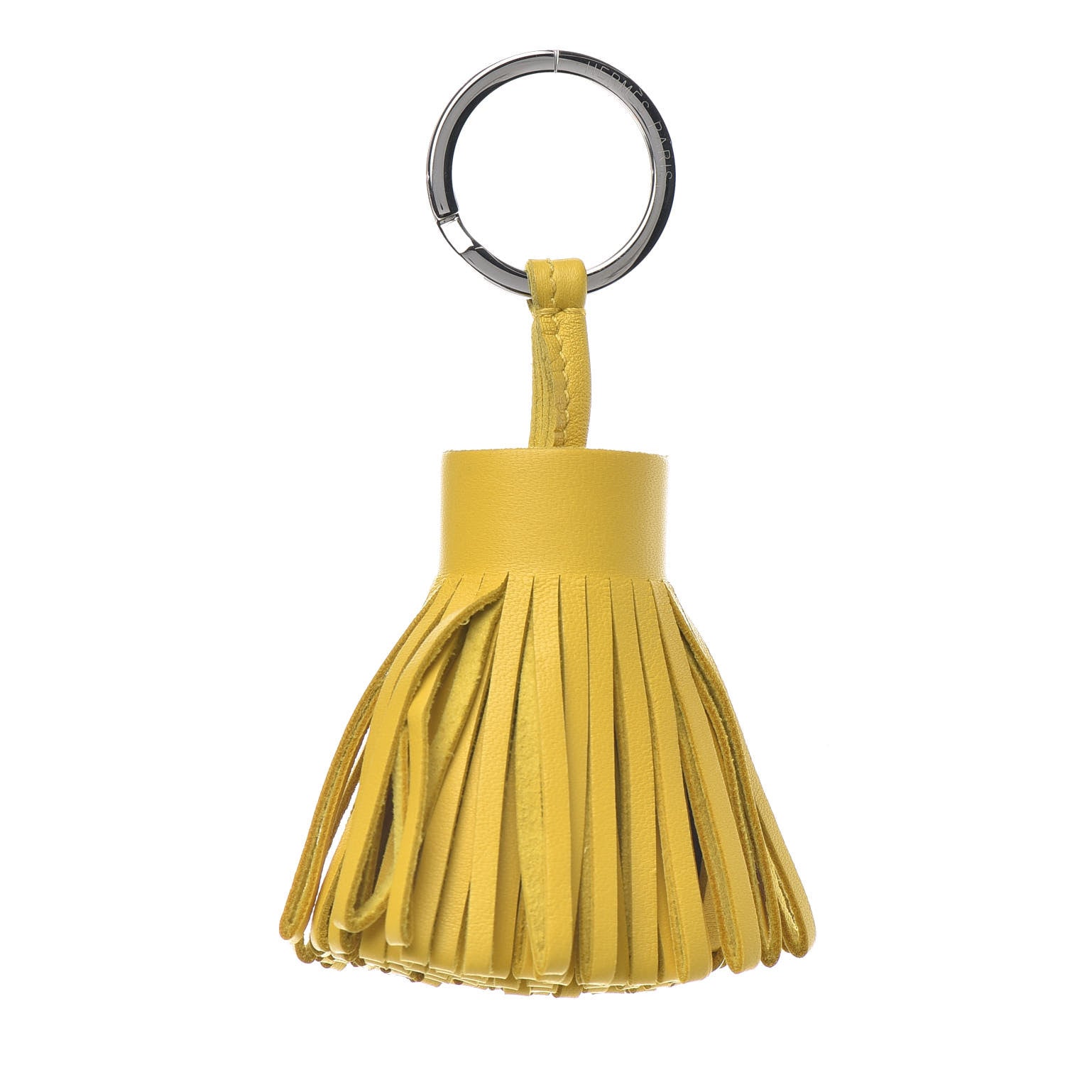 Hermes Lambskin Carmen Tassel Key Holder Jaune De Naples 1 of 3