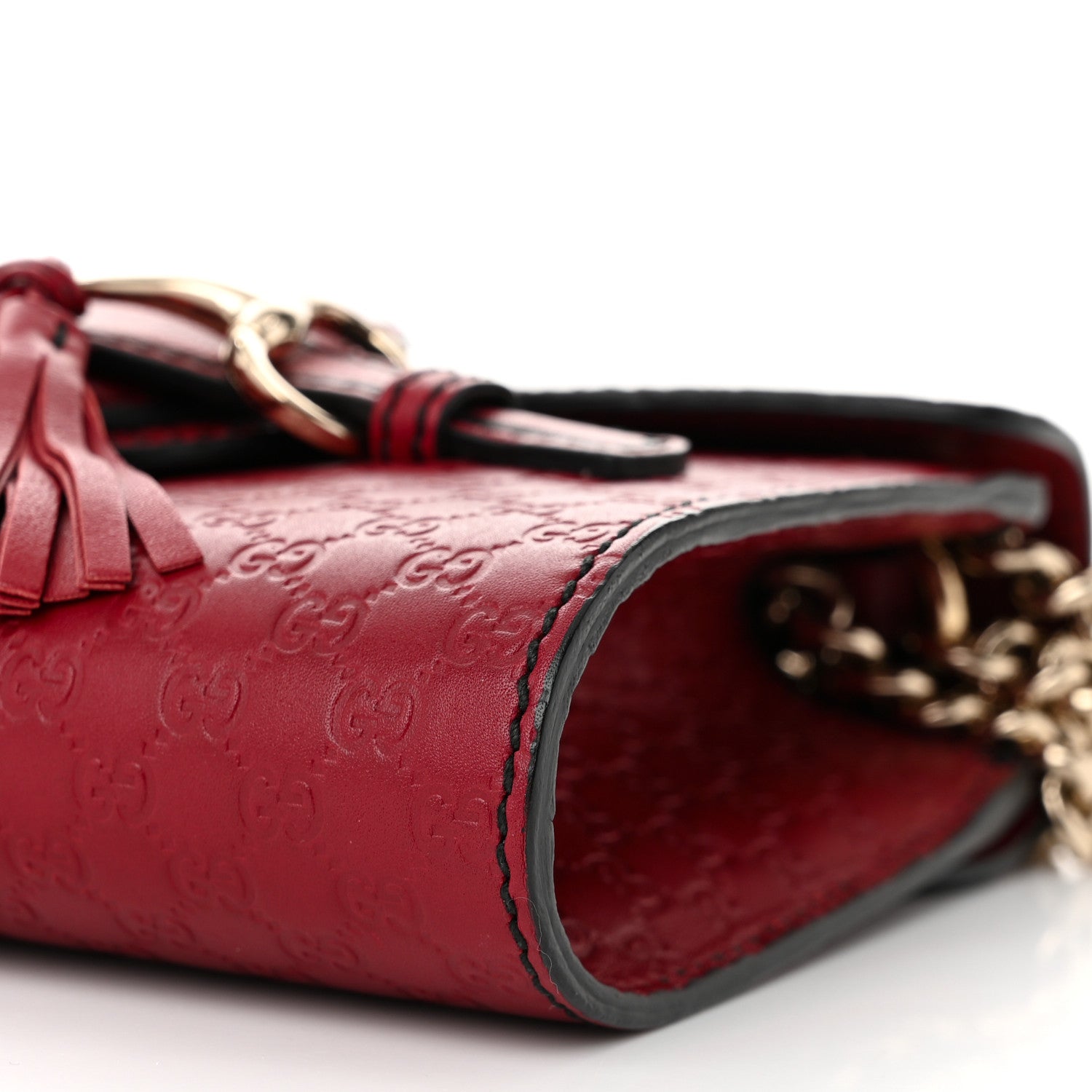 Gucci Soft Microguccissima Mini Emily Chain Shoulder Bag Rosso 10 of 10