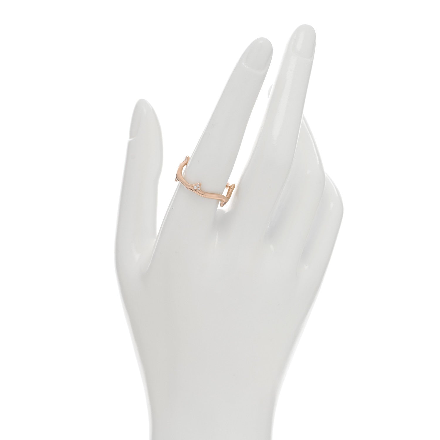Christian Dior 18K Rose Gold Diamond Bois de Rose Ring 58 8.5 2 of 5