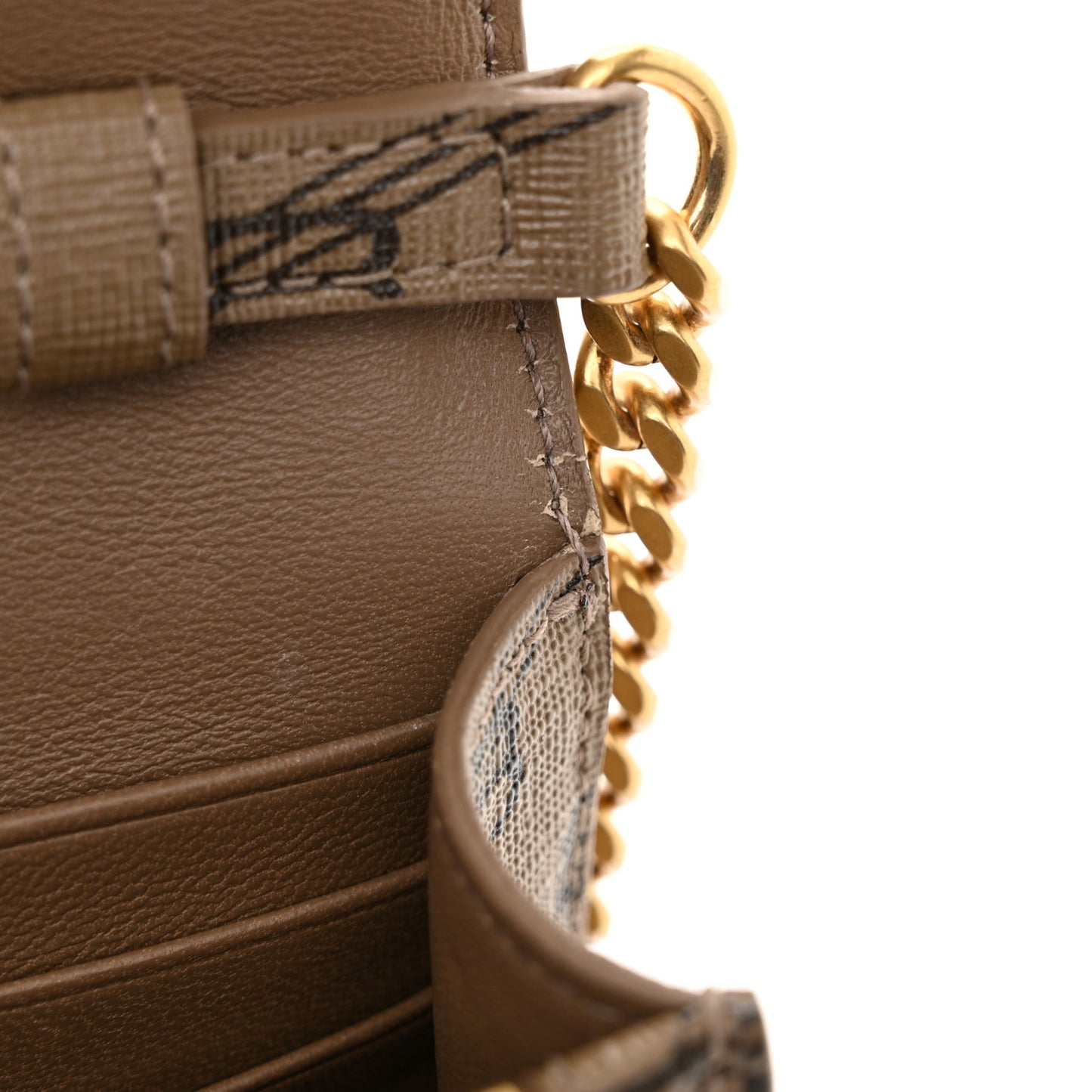 Coated Canvas BB Monogram Hourglass Chain Bag Beige Brown