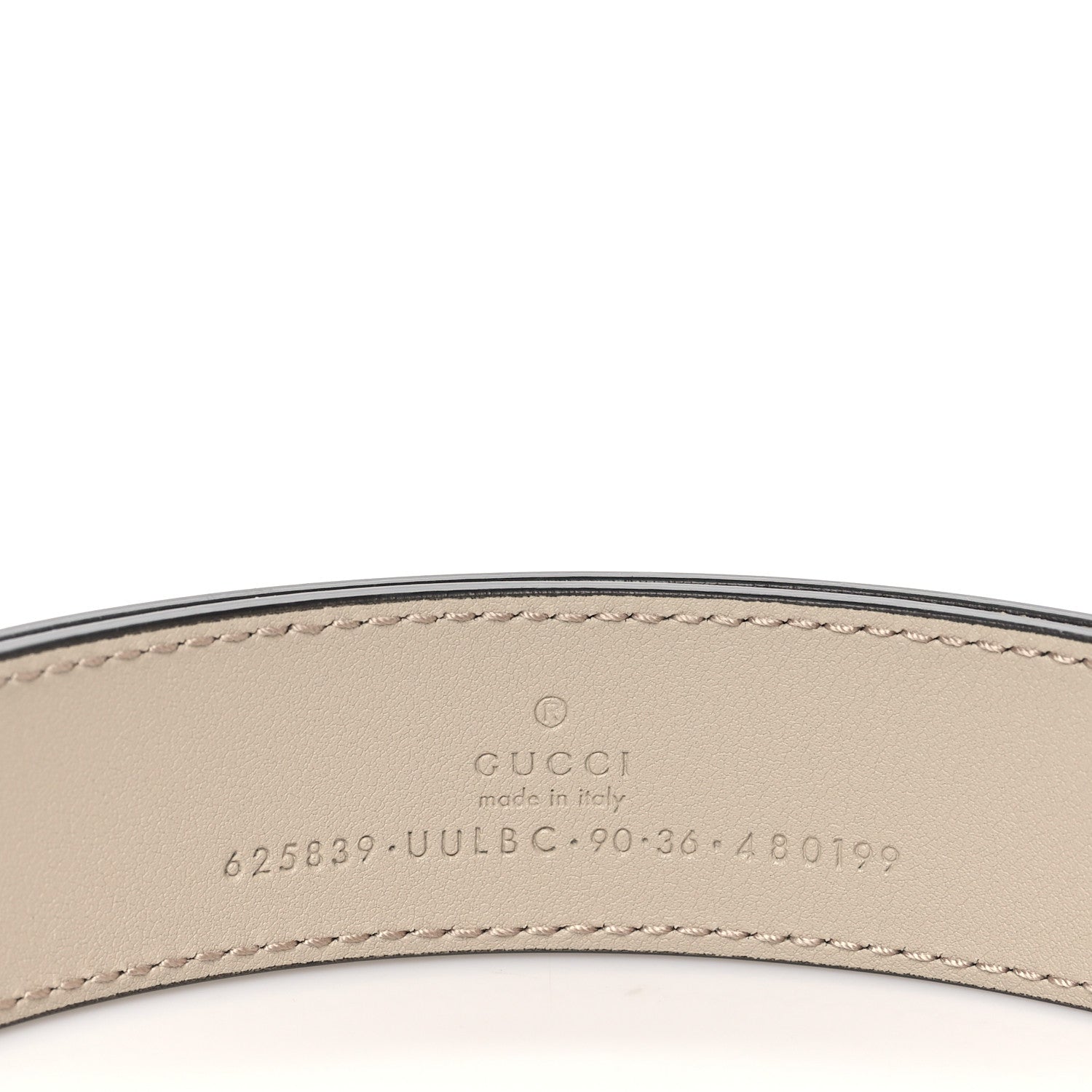 Gucci GG Supreme Monogram Calfskin Double G 30mm Belt 90 36 Beige Mystic White Oatmeal 4 of 7