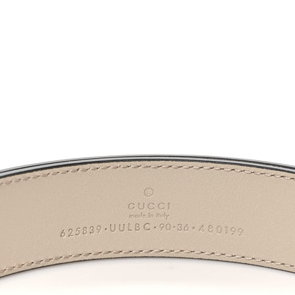 Gucci GG Supreme Monogram Calfskin Double G 30mm Belt 90 36 Beige Mystic White Oatmeal 4 of 7