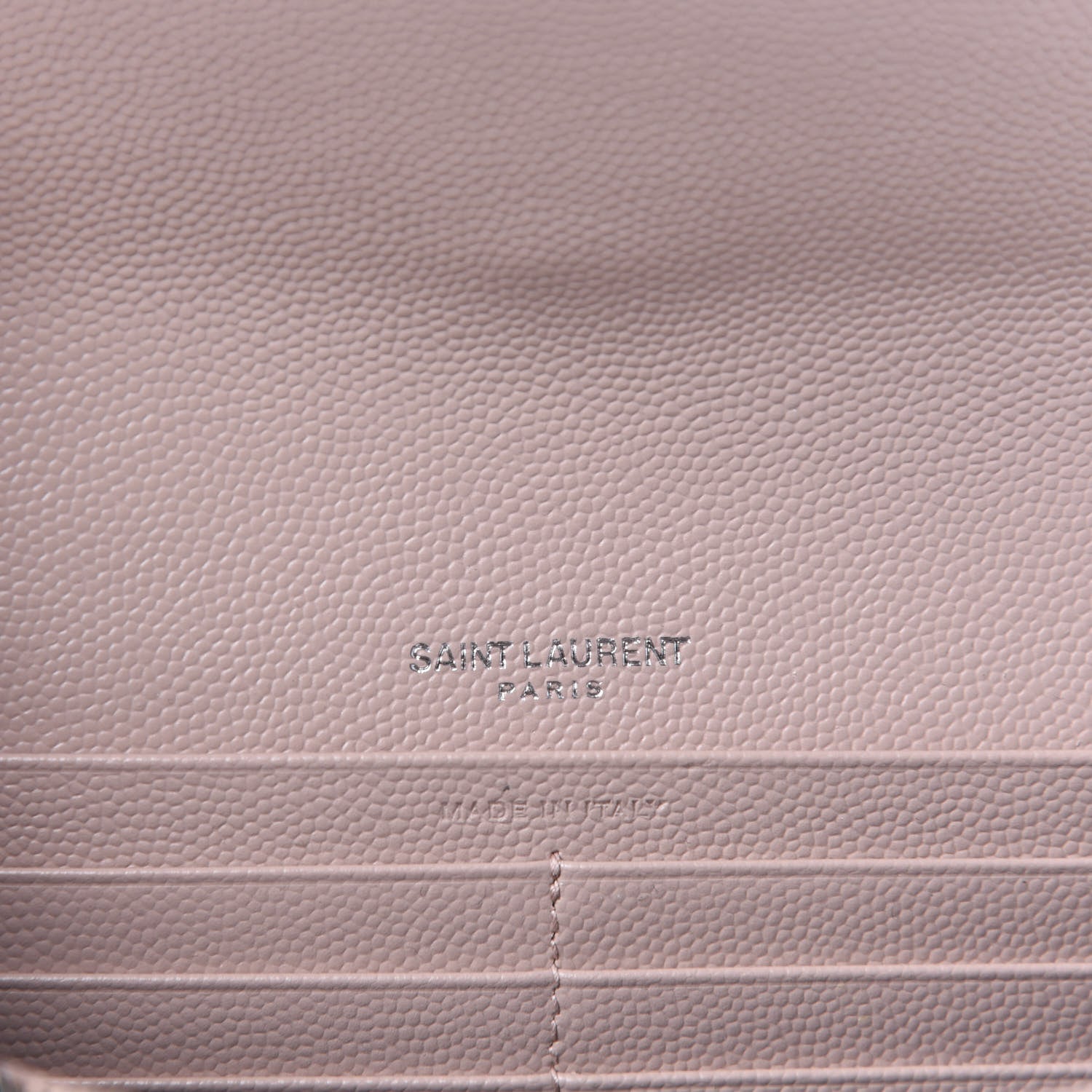 Saint Laurent Grain De Poudre Matelasse Chevron Monogram Flap Wallet Pale Pink 6 of 7
