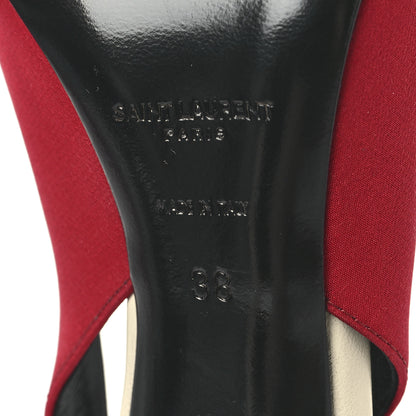 Saint Laurent Crepe De Chine Zoe 105 Slingback Pump 38 Deep Red 8 of 10
