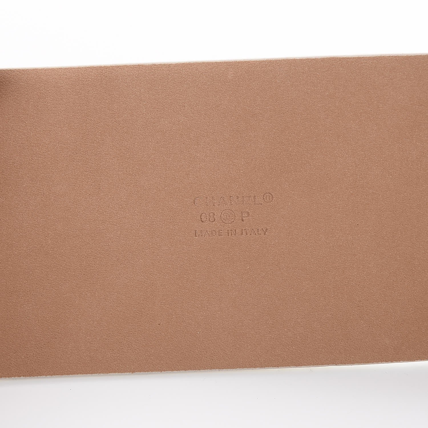 Chanel Lambskin Logo Wide Belt 85 34 Off White 4 of 8