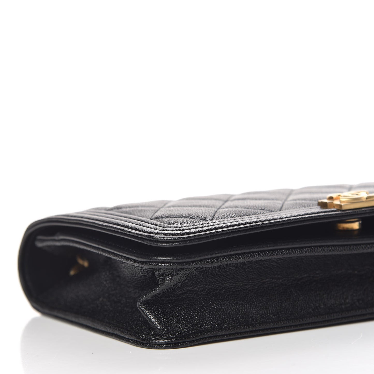 Caviar Quilted Boy Wallet On Chain WOC Black