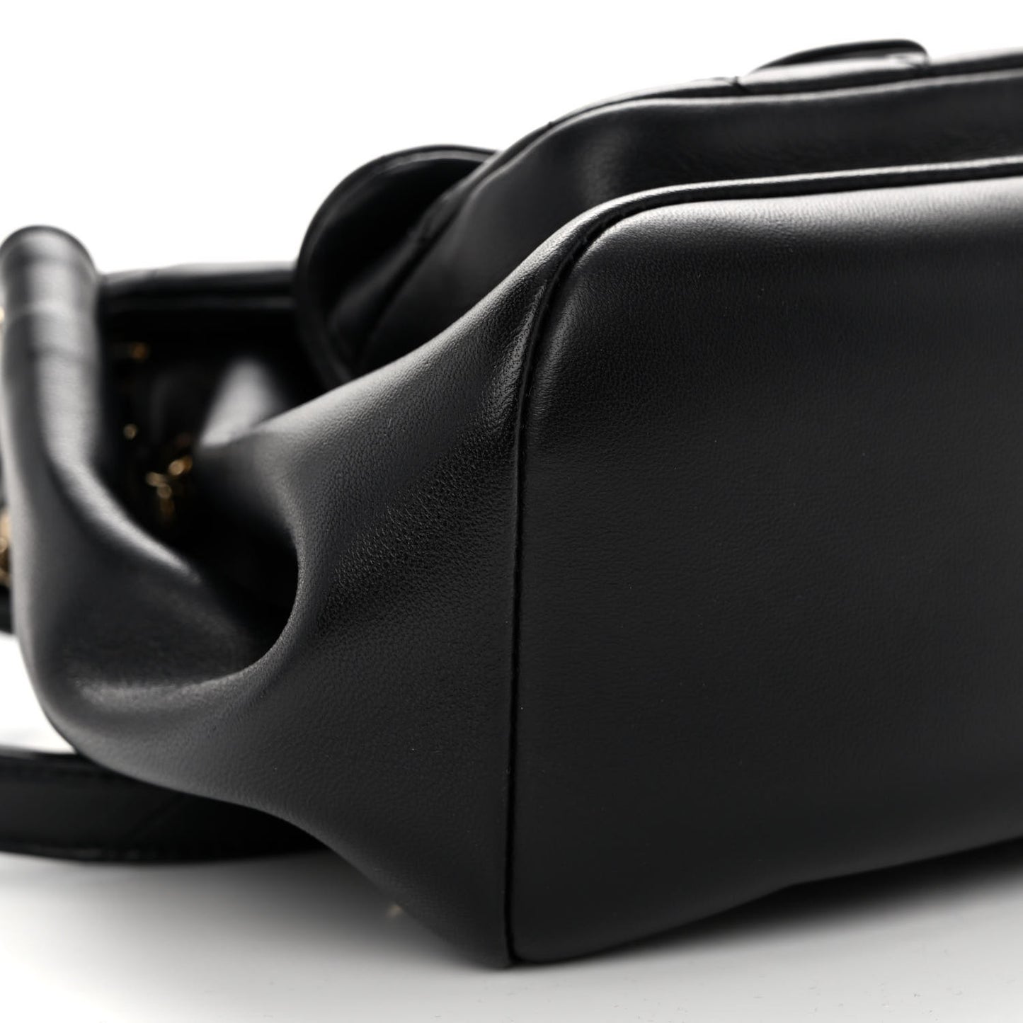 Lambskin Quilted Small Duma Drawstring Backpack Black