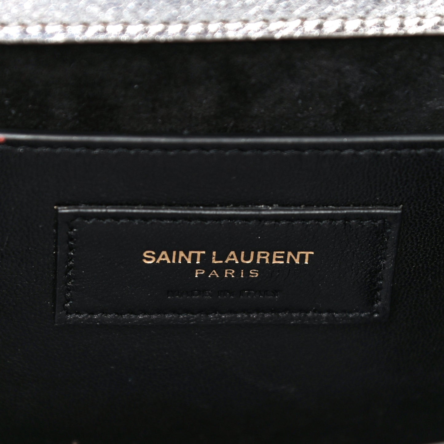 Textured Metallic Calfskin Classic Monogram Cassandre Clutch Silver