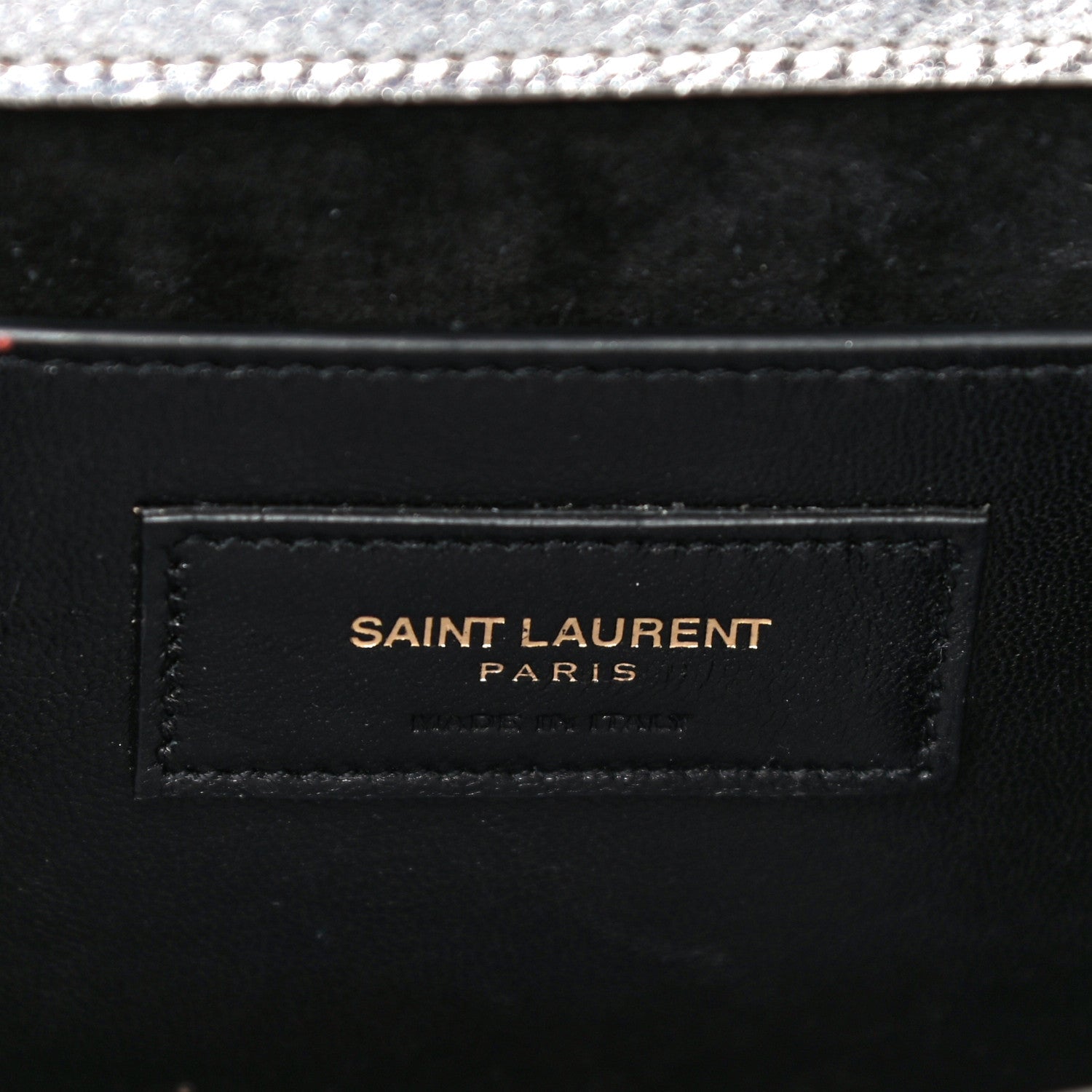 Saint Laurent Textured Metallic Calfskin Classic Monogram Cassandre Clutch Silver 6 of 17