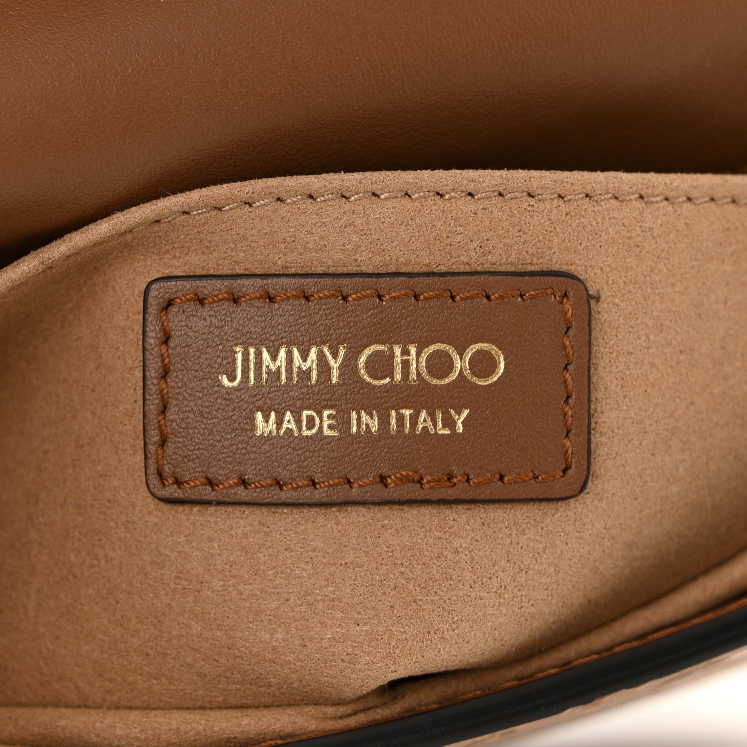 Jimmy Choo Calfskin Small Varenne Logo Embossed Shoulder Bag Brown 6 of 10