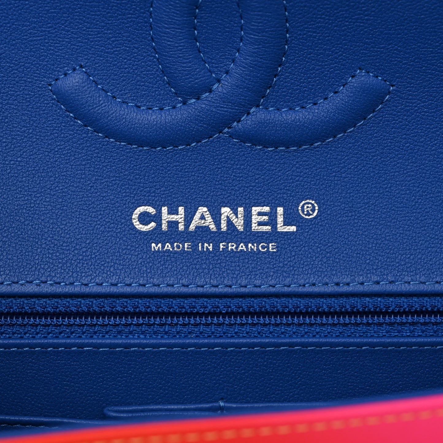 Calfskin Quilted Medium Rainbow Double Flap Multicolor