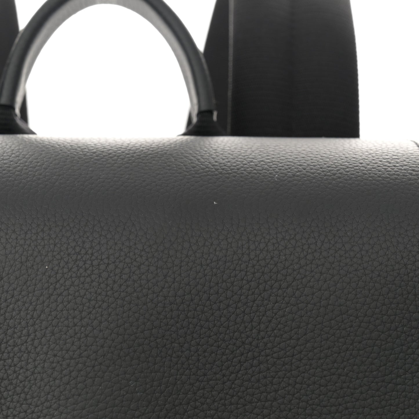 Oblique Jacquard Grained Calfskin Saddle Backpack With Flap Black