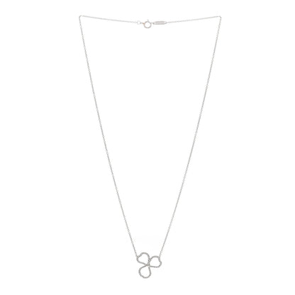 Tiffany Platinum Diamond Small Paper Flowers Pendant Necklace 3 of 5