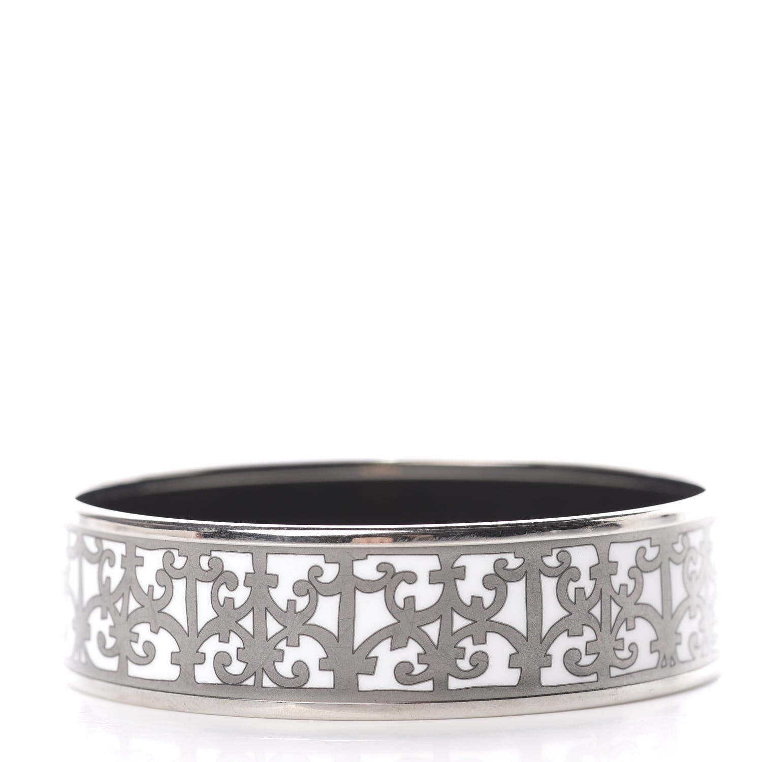 Hermes Enamel Printed Wide Balcons du Guadalquivir Bracelet 65 Silver 3 of 6