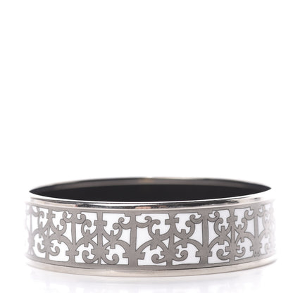Hermes Enamel Printed Wide Balcons du Guadalquivir Bracelet 65 Silver 3 of 6