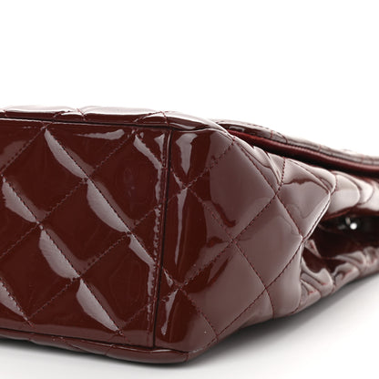Chanel Patent Quilted Maxi Single Flap Dark Red 9 of 9