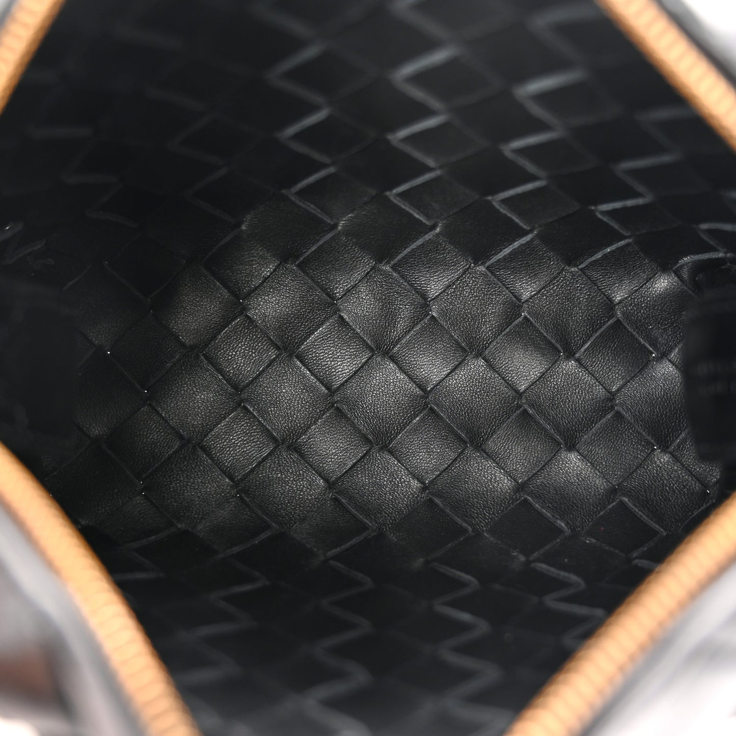 Polished Nappa Intrecciato Knot Mini Loop Camera Bag Black