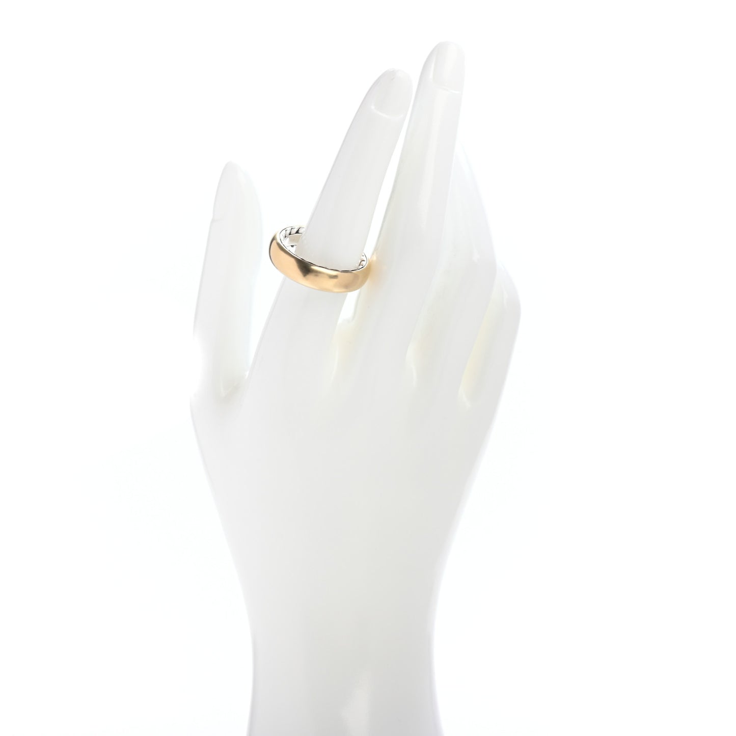 Sterling Silver 18K Yellow Gold 6mm Streamline Band Ring 62 10