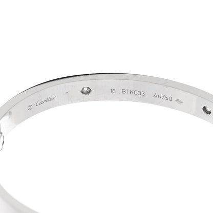 Cartier 18K White Gold 4 Diamond Love Bracelet 16 4 of 9