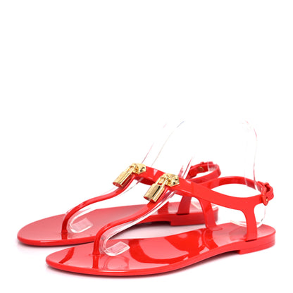 Louis Vuitton Rubber Bikini Thong Flat Sandals 39 Red 3 of 7