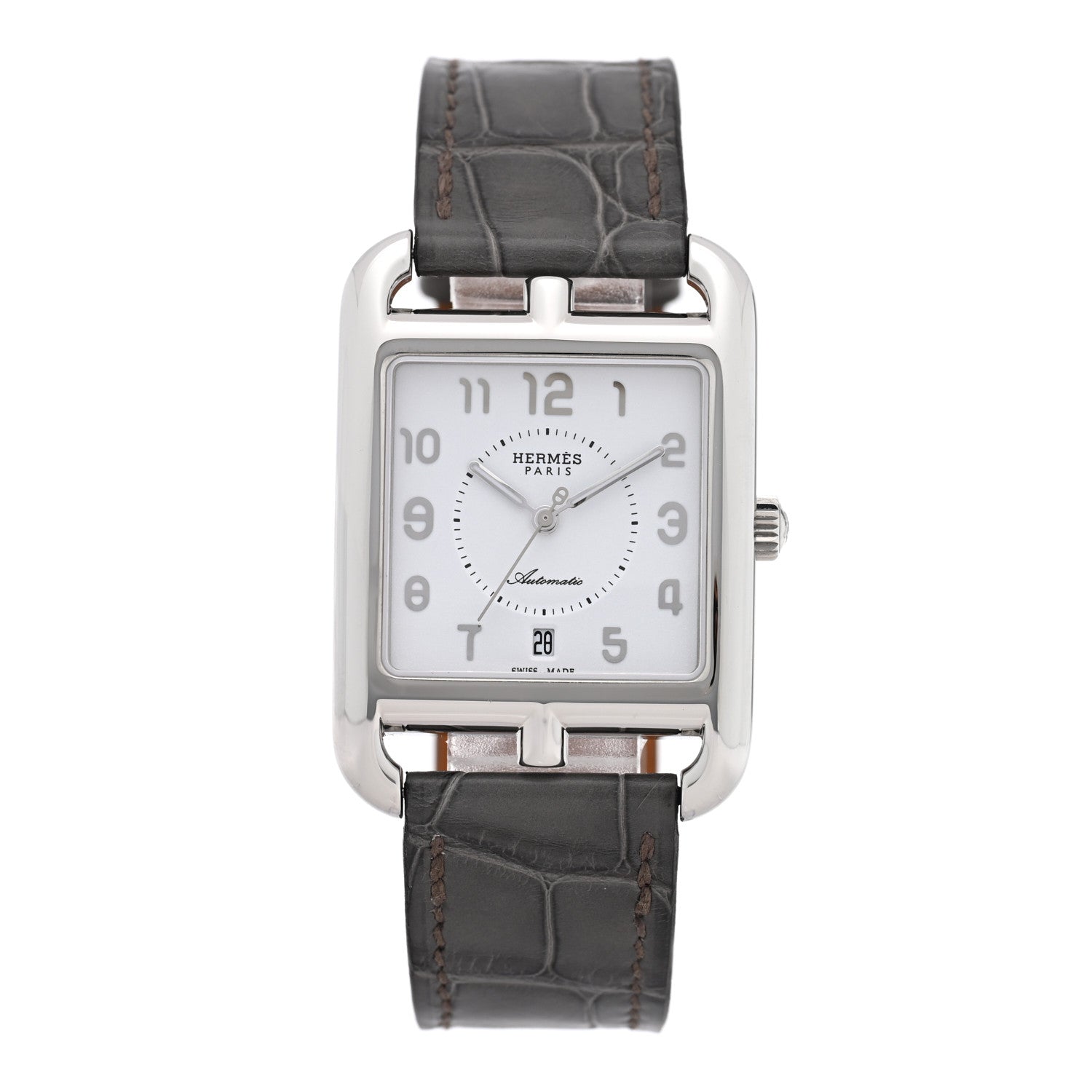 Hermes Stainless Steel Alligator 29mm Cape Cod Automatic Watch Gris Perle 1 of 4