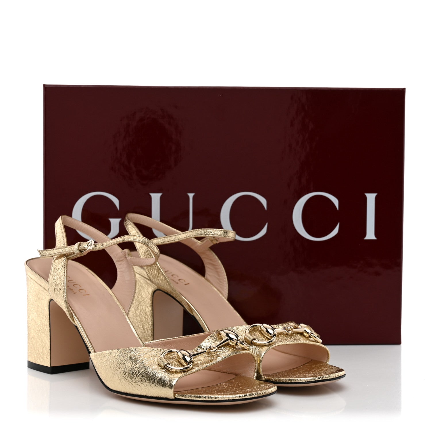 Gucci Galassia Horsebit Lady 75mm Sandals 38.5 Platino 10 of 10