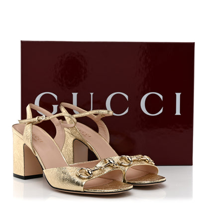 Gucci Galassia Horsebit Lady 75mm Sandals 38.5 Platino 10 of 10