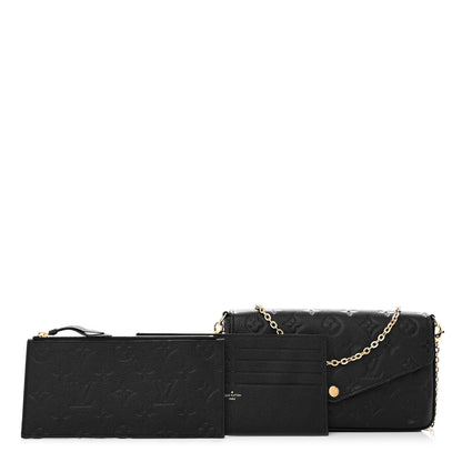 Louis Vuitton Empreinte Pochette Felicie Chain Wallet Black 1 of 15