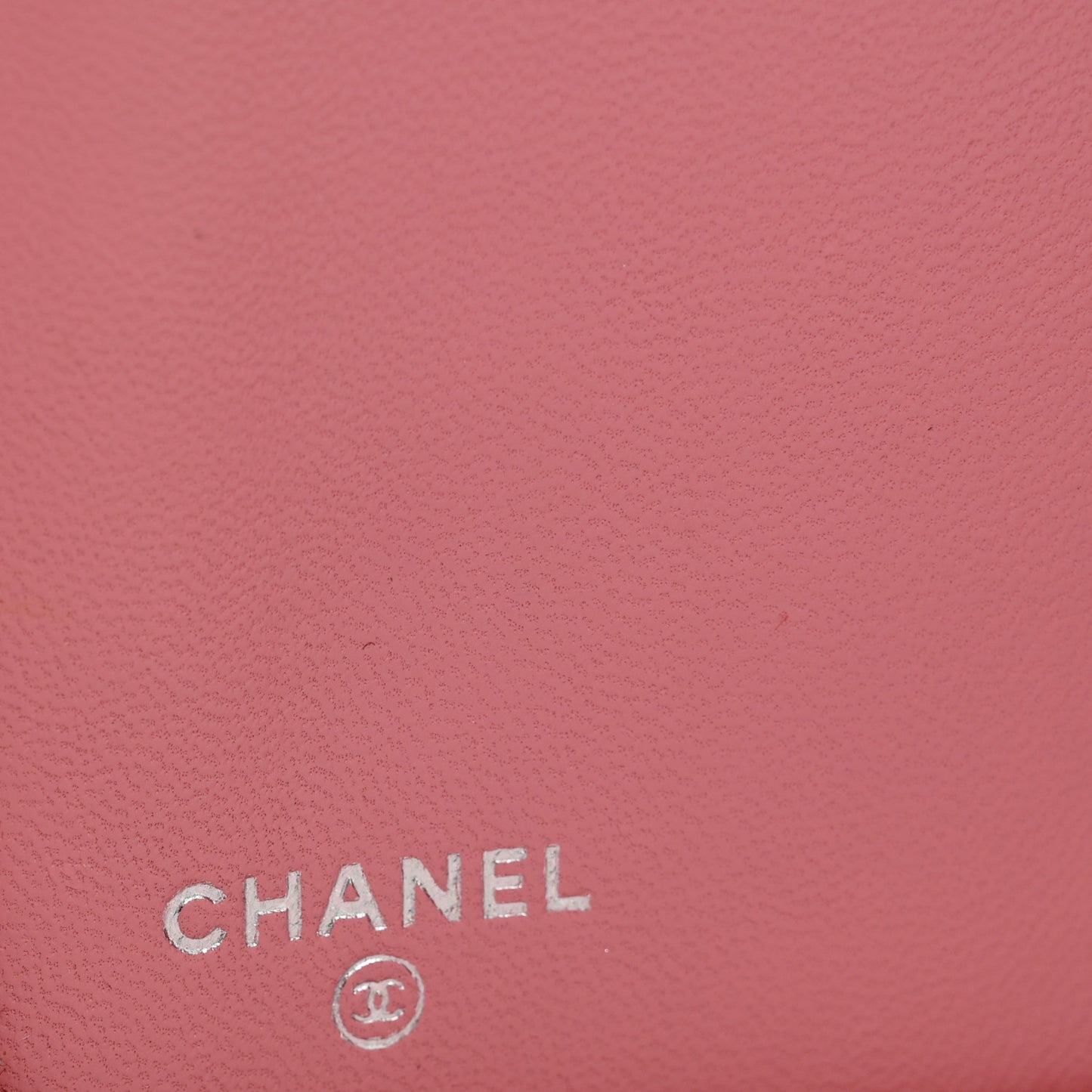 Lambskin Camellia Embossed Zip Around Organizer Wallet Pink