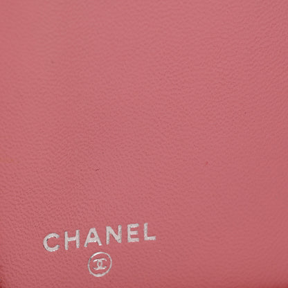 Chanel Lambskin Camellia Embossed Zip Around Organizer Wallet Pink 6 of 22