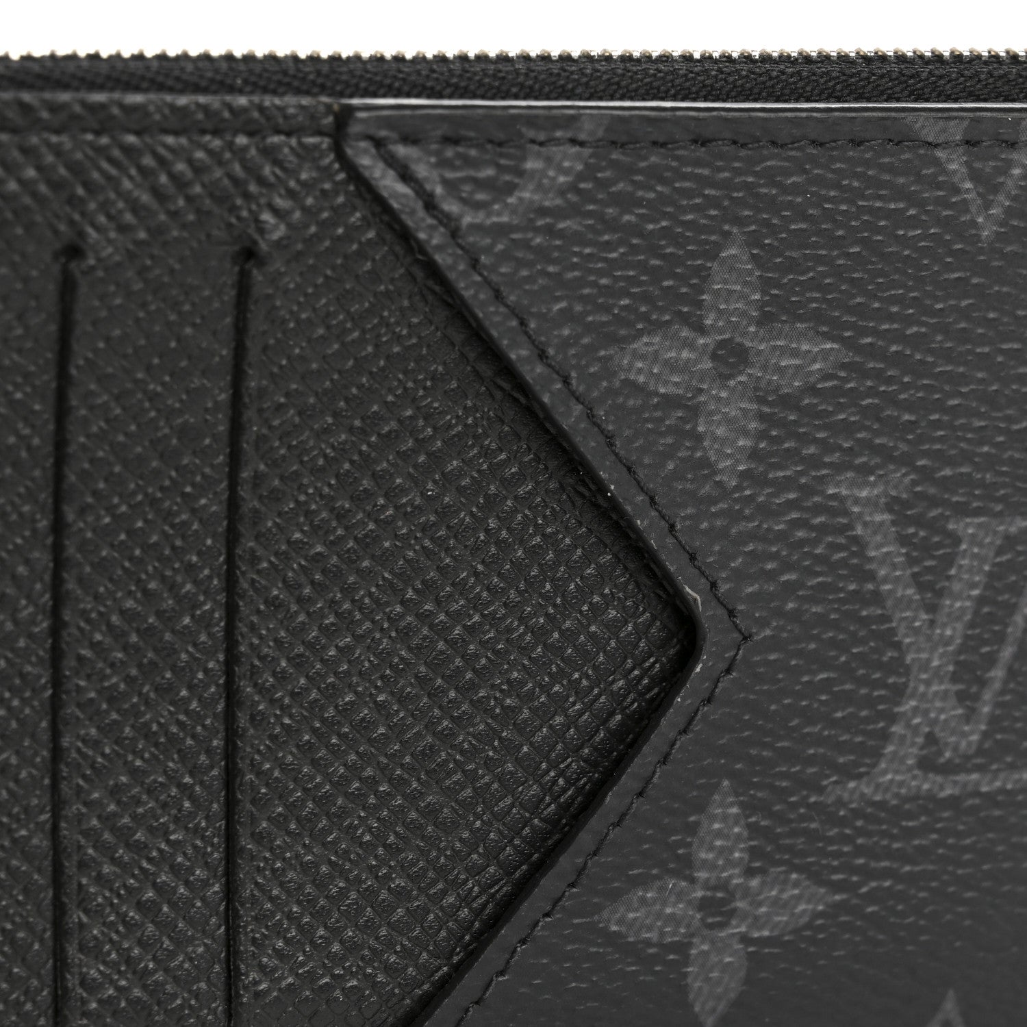 Louis Vuitton Monogram Eclipse Taiga Coin Card Holder Black 9 of 10
