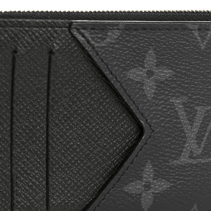 Louis Vuitton Monogram Eclipse Taiga Coin Card Holder Black 9 of 10
