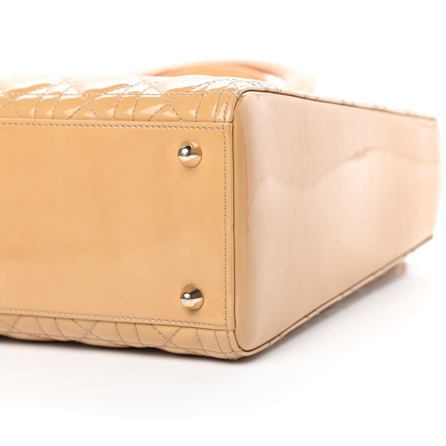 Patent Cannage Large Lady Dior Beige