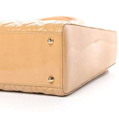 Christian Dior Patent Cannage Large Lady Dior Beige 10 of 12