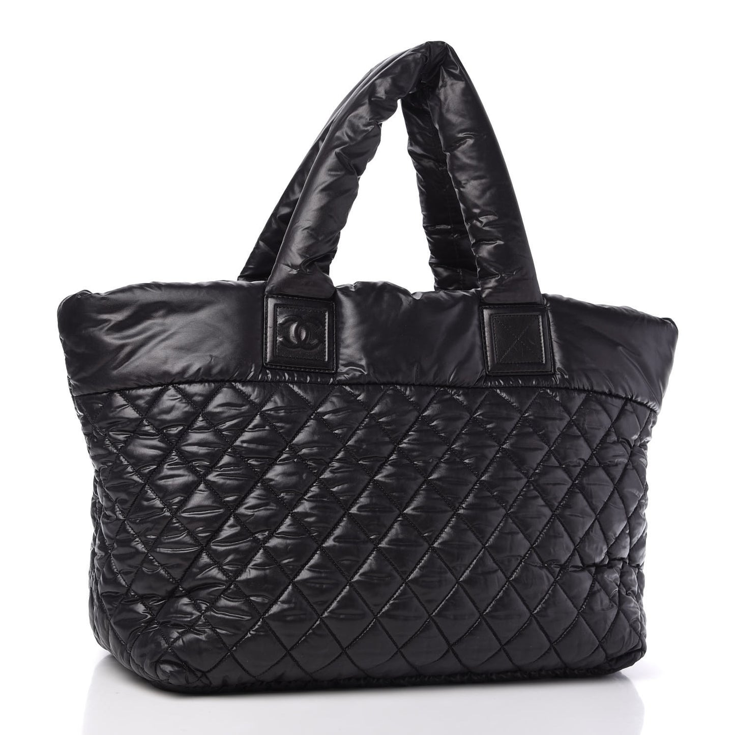 Nylon Quilted Large Coco Cocoon Tote Black