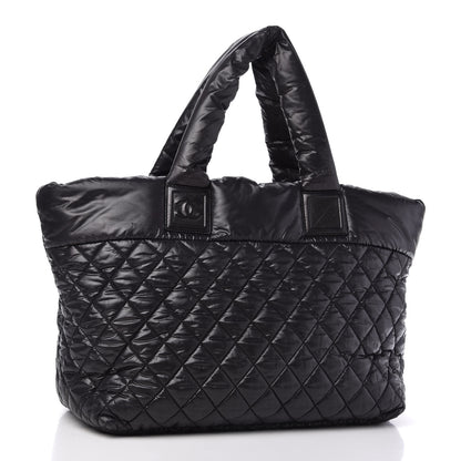 Chanel Nylon Quilted Large Coco Cocoon Tote Black 3 of 10