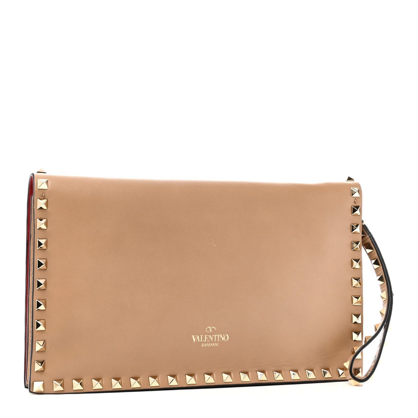 Nappa Rockstud Wristlet Clutch Alpaca
