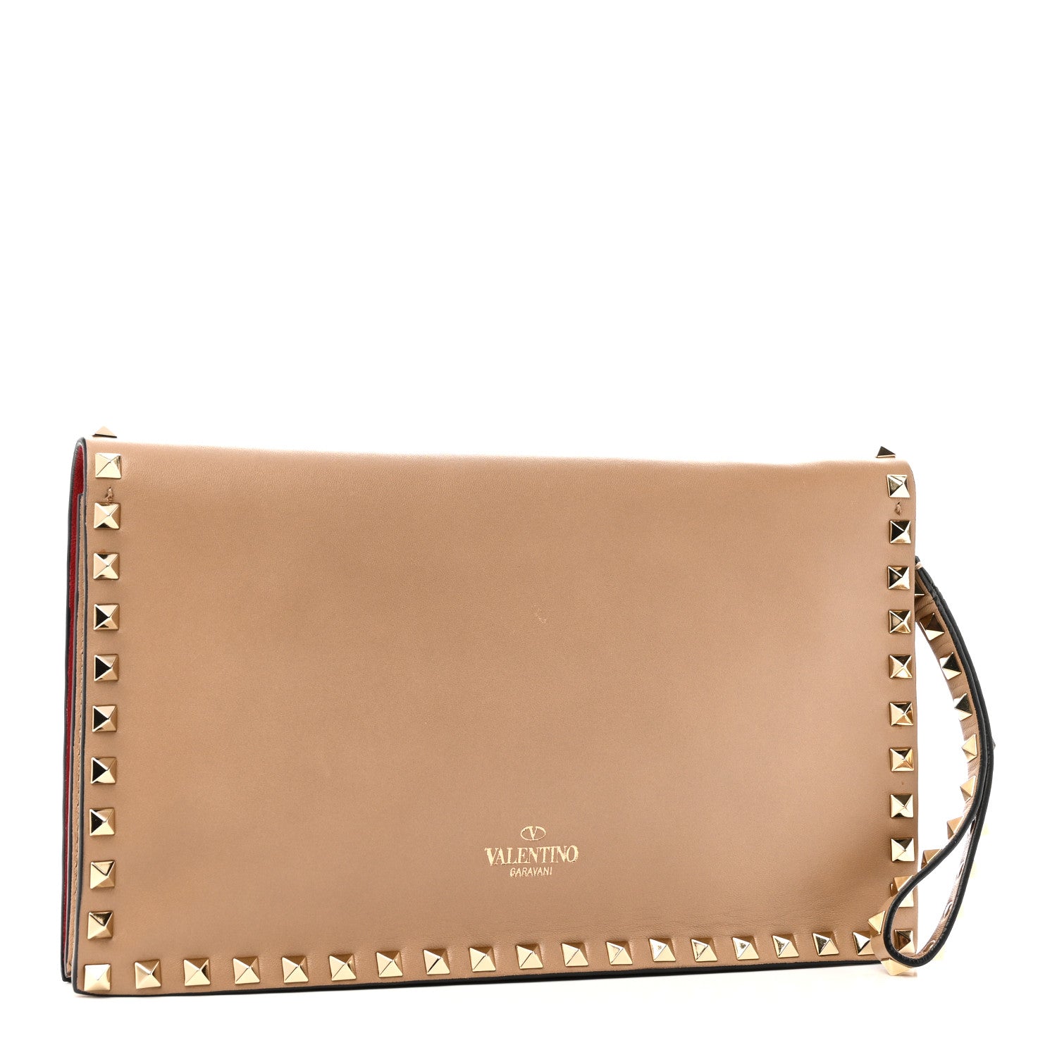Valentino Garavani Nappa Rockstud Wristlet Clutch Alpaca 3 of 9