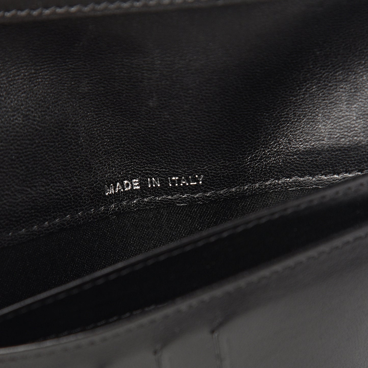 Patent Calfskin Lucky Symbols Yen Wallet Black