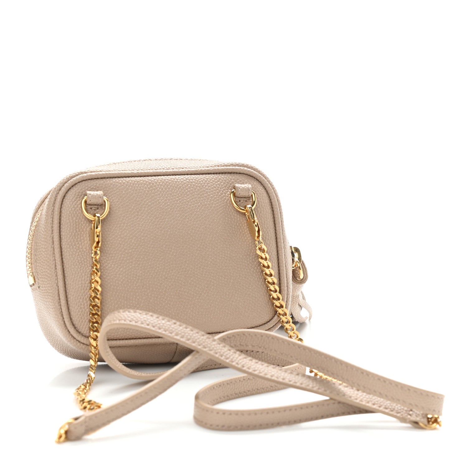 Saint Laurent Grain De Poudre Matelasse Monogram Baby Lou Camera Bag Dark Beige 3 of 9