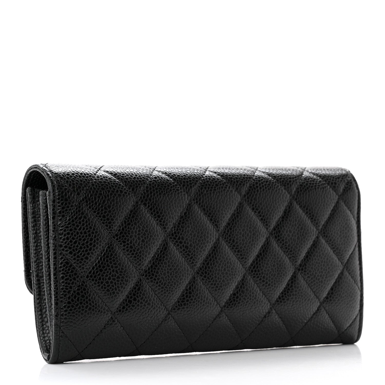 Chanel Caviar Quilted Large Gusset Flap Wallet Black 3 of 12
