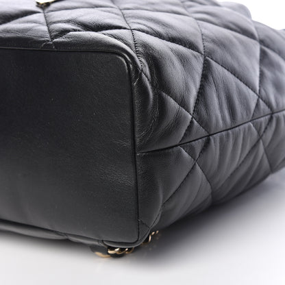 Chanel Lambskin Quilted Drawstring Backpack Black 6 of 11