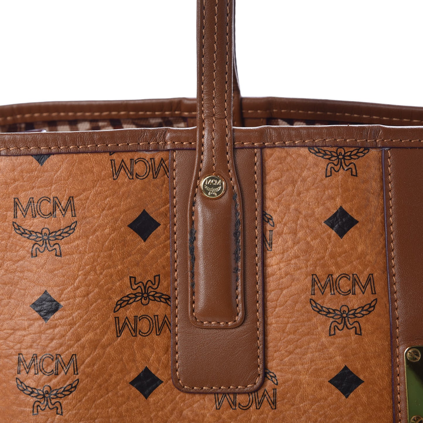 Visetos Medium Liz Reversible Shopper Tote Cognac