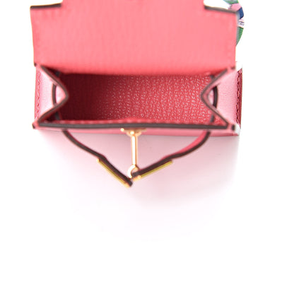 Hermes Tadelakt Mini Kelly Twilly Bag Charm Rose Lipstick 3 of 5