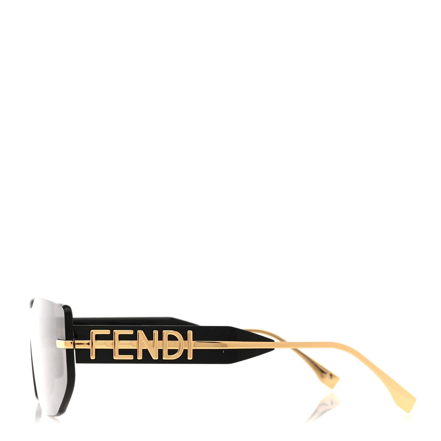 Fendi Metal Fendigraphy Shield Sunglasses FE 40066U Black Gold
